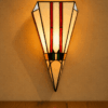 Art Deco geometrische wandlamp met glas-in-lood
